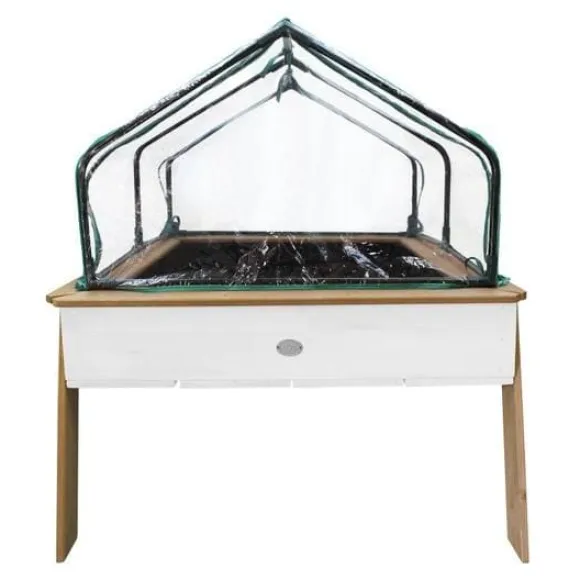 AXI - Sand & Planteringsbord Med Växthus Linda Brun/Vit