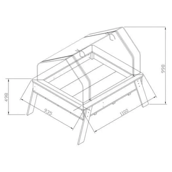 AXI - Sand & Planteringsbord Med Växthus Linda Brun/Vit