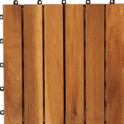 Balkongplattor av Akaciaträ (Vertikalt mönster) 30 x 30 cm 10 st