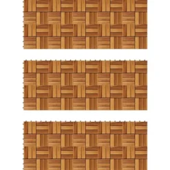 Balkongplattor i akaciaträ | 30 st plattor 30x30 cm | Färg: Naturlig | Väderbeständiga och halkfria