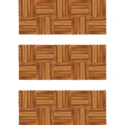 Balkongplattor med vertikal design - 30 st i akaciaträ | Färg: Natur | Storlek: 30x30 cm