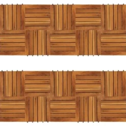 Balkongplattor med vertikal design - Akaciaträ | 30x30 cm | Set om 20 st