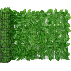 Balkongskärm gröna blad 200x75 cm