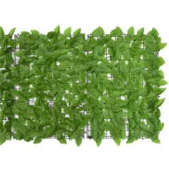 Balkongskärm gröna blad 200x75 cm