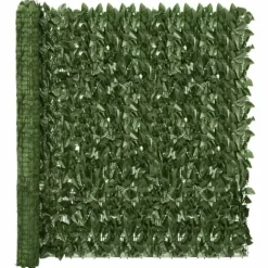 Balkongskärm mörkgröna blad 400x150 cm