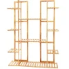Bambu Växtställ, 9 Våningar för Mångsidig Förvaring, Lätt och Stabil,Trä
