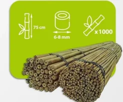 Bambupålar, bambustänger 75 cm 6/8 mm /1000 st/