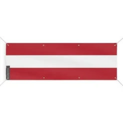 Banner - PIXELFORMA - Österrikes flagga - 8 öljetter - 170x510 cm - Slitstark polyester