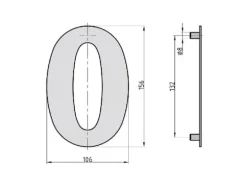 BASI HN 160, Dekorativ siffra, Stål, Antracit, 106 mm, 156 mm, 212 g