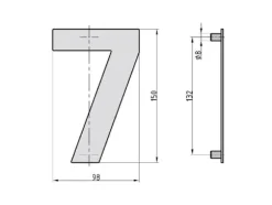 BASI HN 160, Dekorativ siffra, Stål, Antracit, 98 mm, 150 mm, 155 g
