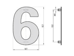BASI HN 160, Dekorativ siffra, Stål, Antracit, 107 mm, 157 mm, 212 g