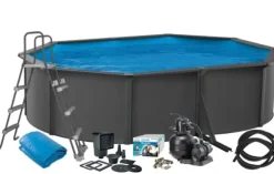 Basic Pool Oval 490 x 360 x 120 cm, Anthracite Grey 15.900 L