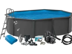 Basic Pool Oval 490 x 360 x 120 cm, Anthracite Grey 15.900 L