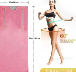 Bastu Filt, Kropp Avslappning, Termal Terapi,EU-plugg, 220 V, Rosa