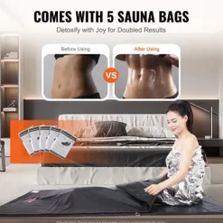 Bastu Filt, 180x80 cm, Justerbar Temperatur, Portabel, Avgiftning