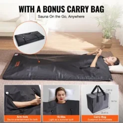 Bastu Filt, 180x80 cm, Justerbar Temperatur, Portabel, Avgiftning