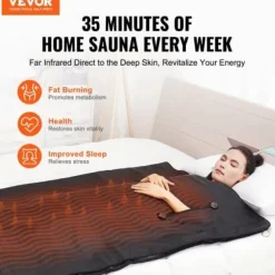 Bastu Filt, 180x80 cm, Justerbar Temperatur, Portabel, Avgiftning