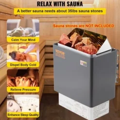 Bastuaggregat, 41x28x57 cm, Rostfritt stål, Elektrisk