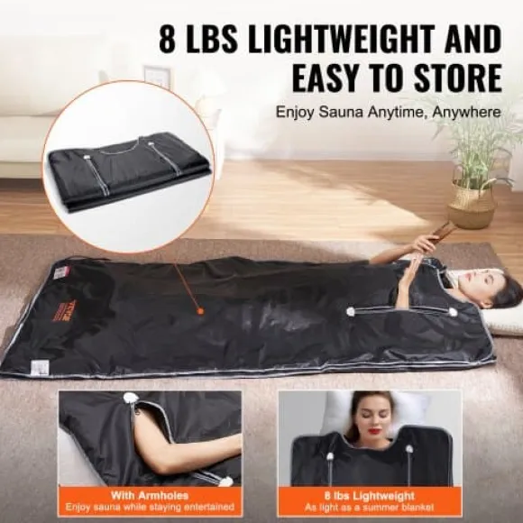 Bastu-filt Fjärrinfraröd Uppvärmning 190x89 cm, Armhål, Oxfordtyg