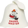 Bastuhatt i 100% ullfilt broderad "Sauna Master" för att skydda ditt huvud från värmen