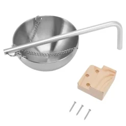 Bastukopp i rostfritt stål, hängande aromaterapioljakopp med träkloss för basturum, storlek 12 cm