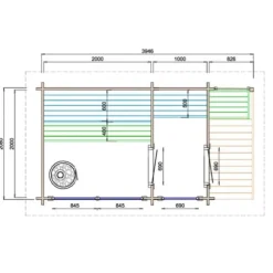 Bastustuga Saunasell Halden Medium