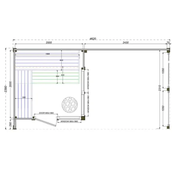 Bastustuga Saunasell Patio S Plus