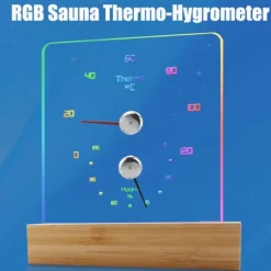 Bastutermometer Hygrometer med RGB-ljus
