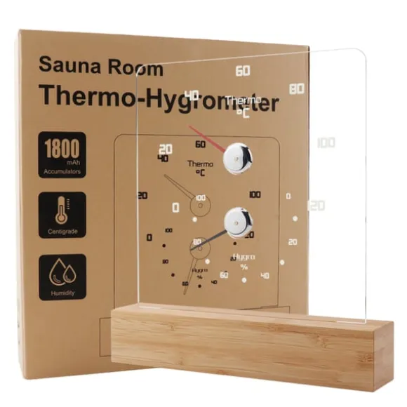 Bastutermometer Hygrometer med RGB-ljus