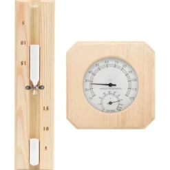 Bastutillbehör - Living 2-i-1 Bastutermometer & hygrometer sandur set massiv furu