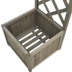 Bersåer, spaljéer & pergolor - Living Pergola med odlingslåda grå massivt granträ