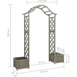 Bersåer, spaljéer & pergolor - Living Pergola med odlingslåda grå massivt granträ