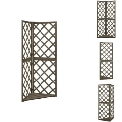 Bersåer, spaljéer & pergolor - Living Hörnspaljé grå 50x50x145 cm massivt granträ