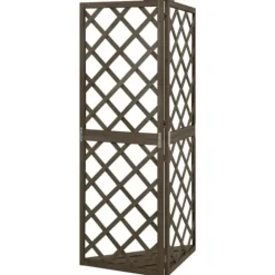 Bersåer, spaljéer & pergolor - Living Hörnspaljé grå 50x50x145 cm massivt granträ