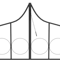 Bersåer, spaljéer & pergolor - Living Rosenbåge med grind svart 138x40x238 cm järn