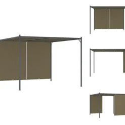 Bersåer, spaljéer & pergolor - Living Pergola med infällbart tak 3x3 m taupe 180 g/m²