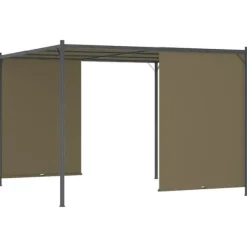 Bersåer, spaljéer & pergolor - Living Pergola med infällbart tak 3x3 m taupe 180 g/m²