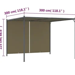 Bersåer, spaljéer & pergolor - Living Pergola med infällbart tak 3x3 m taupe 180 g/m²
