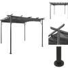 Bersåer, spaljéer & pergolor - Living Pergola med infällbart tak antracit 3x3 m stål 180 g/m²