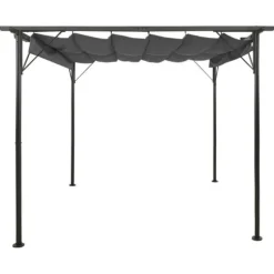 Bersåer, spaljéer & pergolor - Living Pergola med infällbart tak antracit 3x3 m stål 180 g/m²