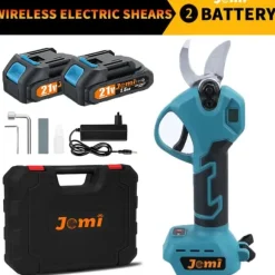 Beskärningssaxar, rostfria blad, ergonomisk design,EU, 2x Batteri