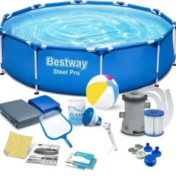 Bestway - pool ovan jord - 305x76cm - komplett pool - blå