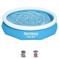 BESTWAY Bestway självbärande rund pool Fast Set 305 x 66 cm med filtrering