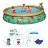 Bestway Fast Set Paradise Flowers Rund 457x84 cm - 8 delar - Pool inklusive tillbehör