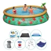 Bestway Fast Set Paradise Flowers Rund 457x84 cm - 8-delad - Swimming Pool Deal