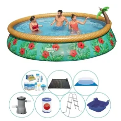 Bestway Fast Set Paradise Flowers Rund 457x84 cm - 8-delad - Swimming Pool Deal