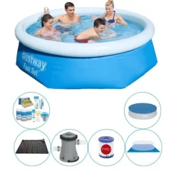 Bestway Fast Set Rund 244x66 cm - Swimming Pool Combi Deal