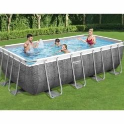 Bestway Pool Power Steel med tillbehör rektangulär 488x244x122 cm