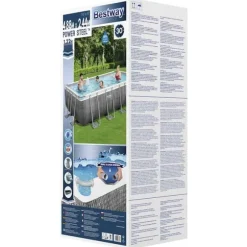Bestway Pool Power Steel med tillbehör rektangulär 488x244x122 cm