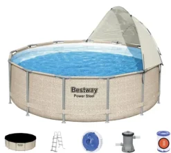 Bestway Power Steel 396 x 107 cm m/Baldakin, pump, stege m.m.